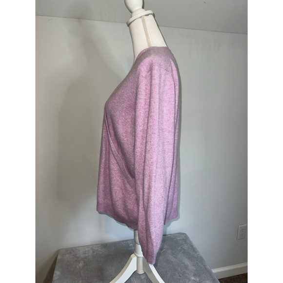 Women's Lands' End Purple Cashmere V-Neck Sweater 1X 16-18 - Picture 2 of 7